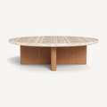 Victoria Teak Round Slatted Side Table