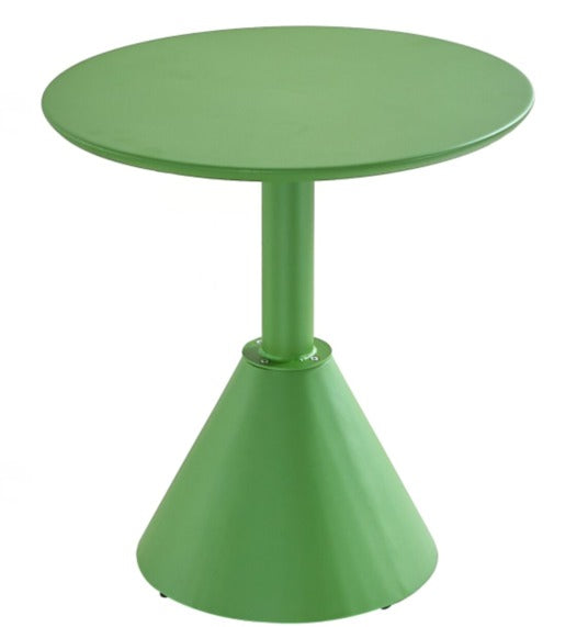 Mesa de comedor moderna para exterior: diseño minimalista con pedestal metálico