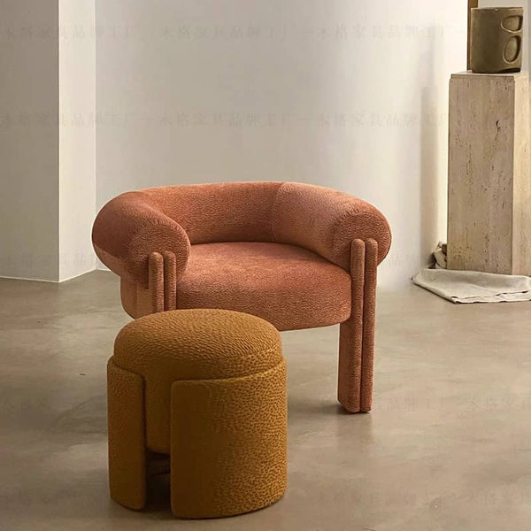Silla de comedor moderna - Sillón curvo de diseño moderno - Tapizado texturizado