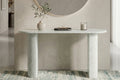White Onyx Oval Marble Console Table - View 2
