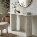 White Onyx Oval Marble Console Table - View 3