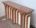 White Travertine and Red Travertine Marble Console Table - View 6