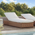 Wicker and Metal Pool Loungers