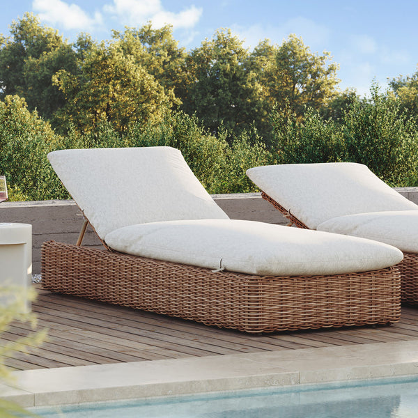 Wicker and Metal Pool Loungers