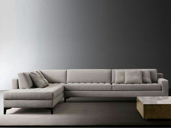 Wooden Base L-Shape Sectional Sofa