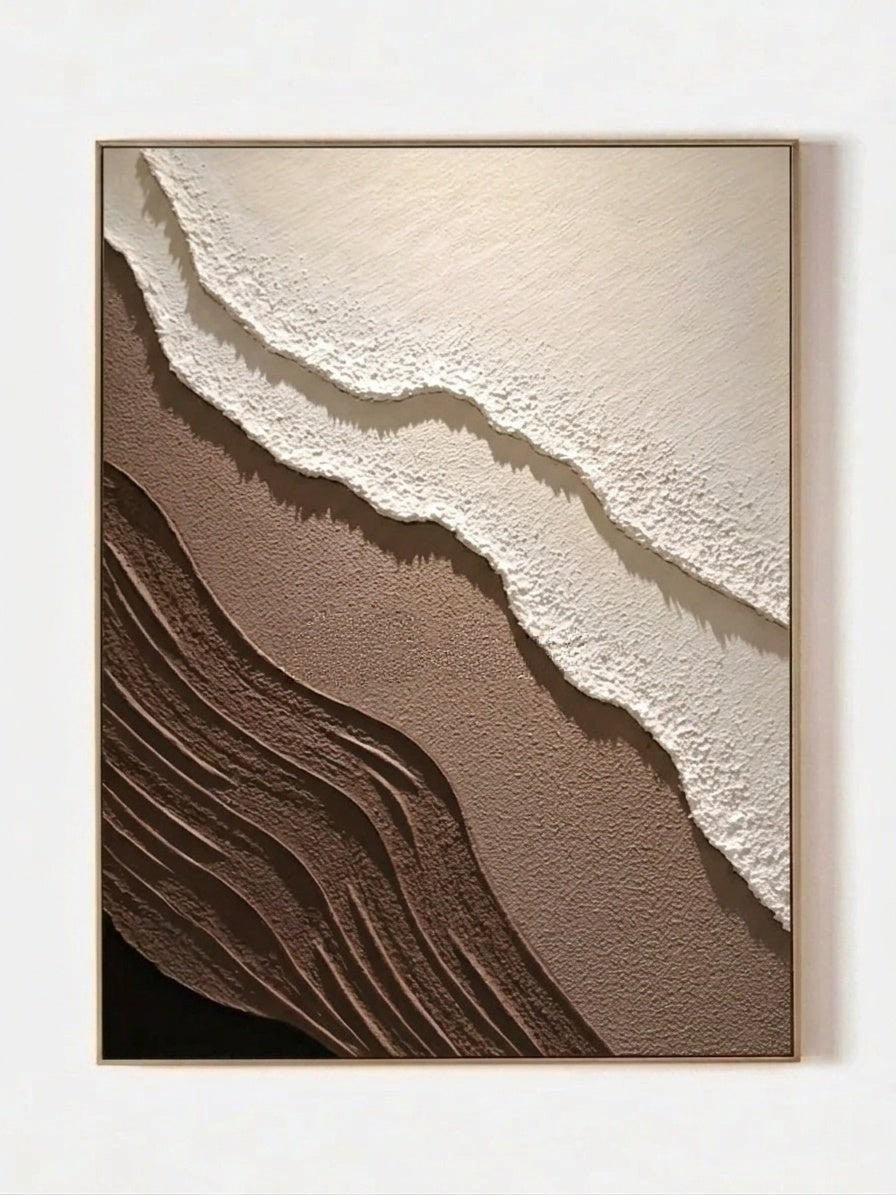 Abstract 3D Textured Earth Tone Wall Art