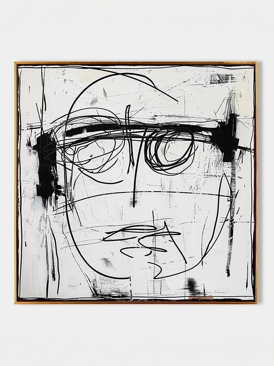Abstract Black and White Graffiti Face Painting