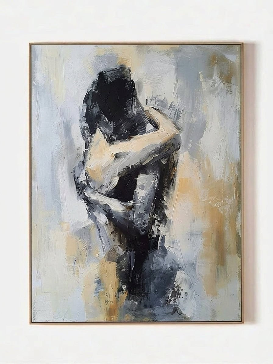 Abstract Figurative Embrace Canvas Wall Art