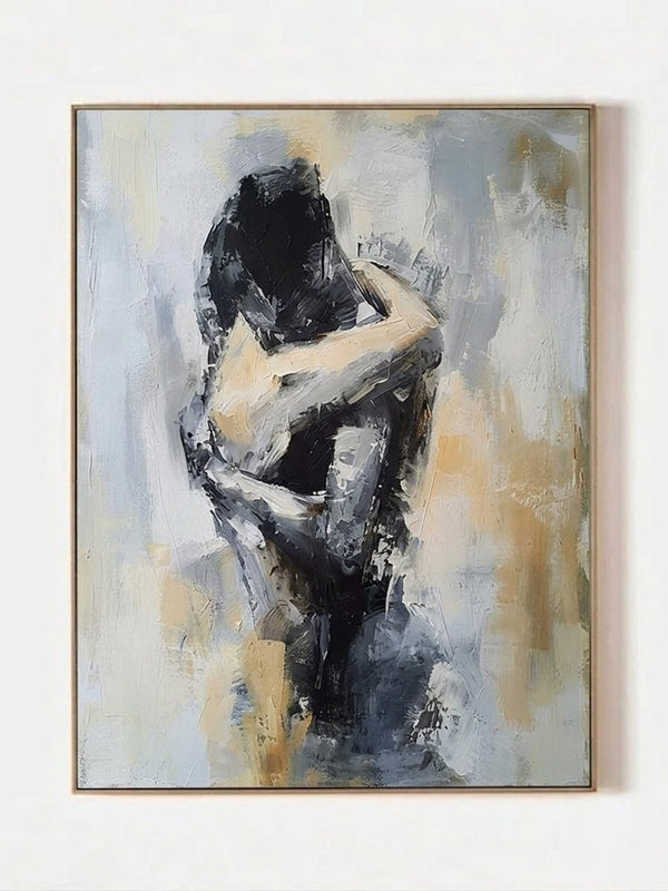 Abstract Figurative Embrace Canvas Wall Art