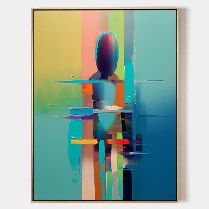 Abstract Figure in Turquoise Light