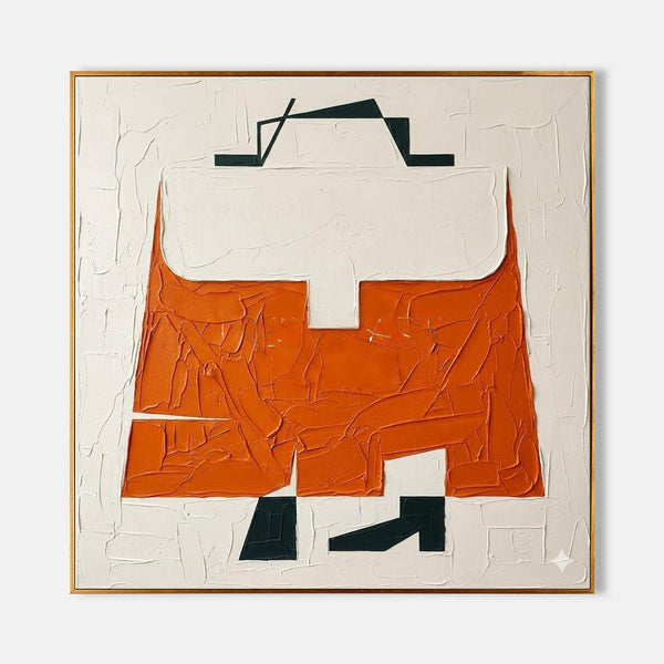 Abstract Orange Handbag in Relief