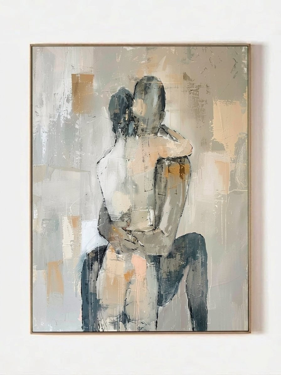 Abstract Romantic Couple Canvas Wall Art