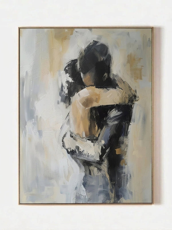 Abstract Romantic Embrace Canvas Wall Art