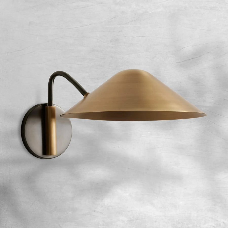 Adjustable Antique Brass and Bronze Swing Arm Wall Sconce