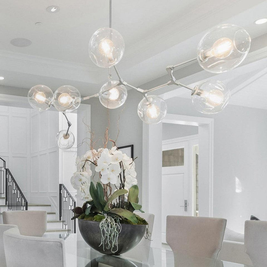 Adjustable Branching Brass Bubble Chandelier