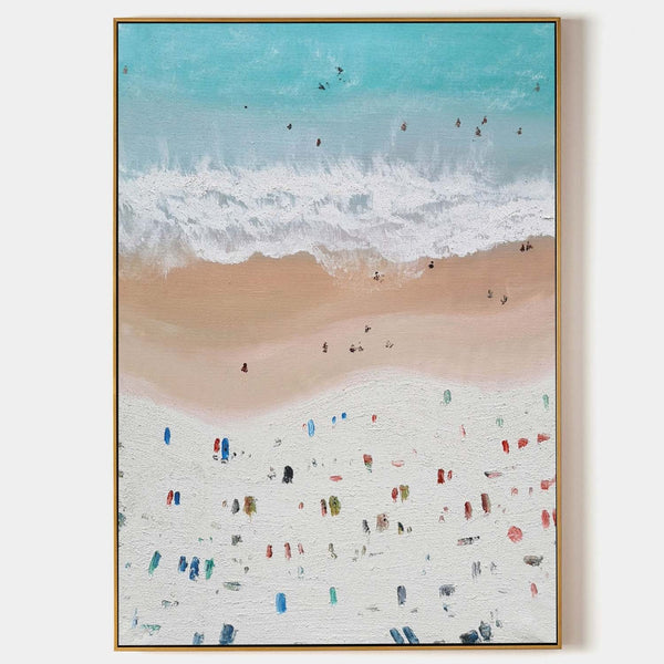 Aerial Beach Day in Turquoise Surf