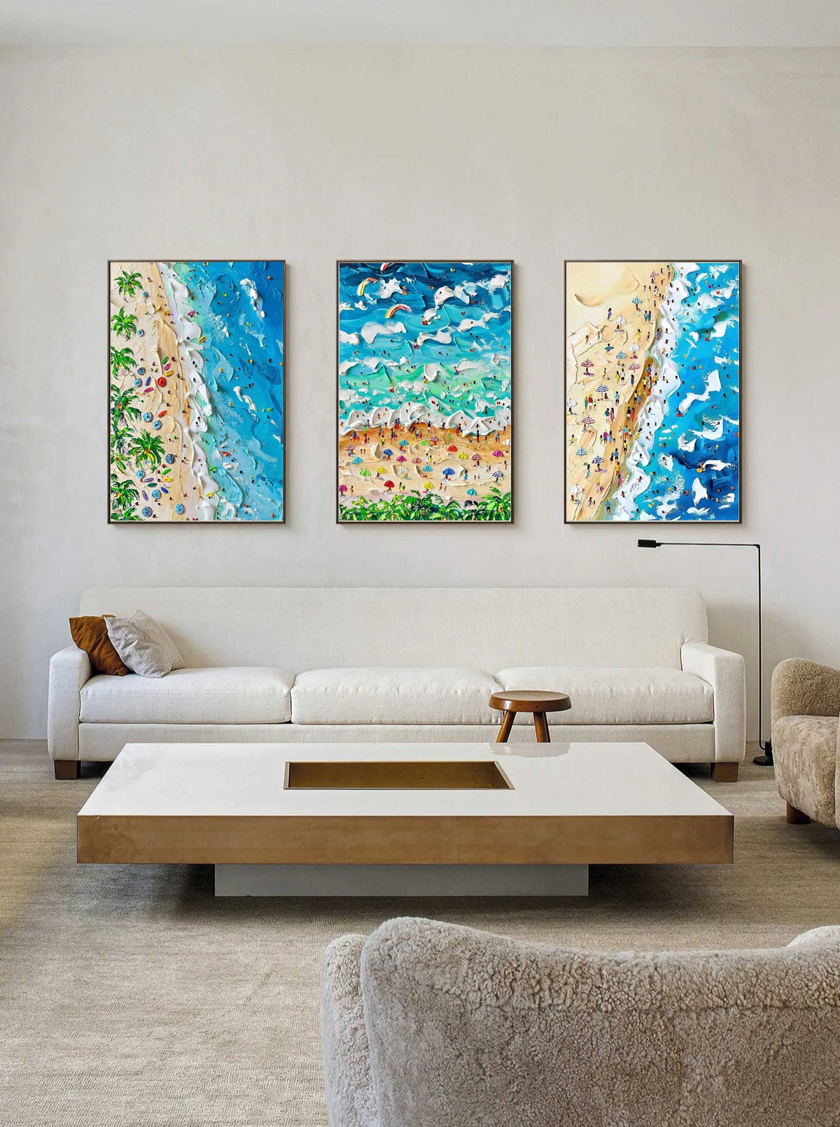 Aerial Beach Day Triptych