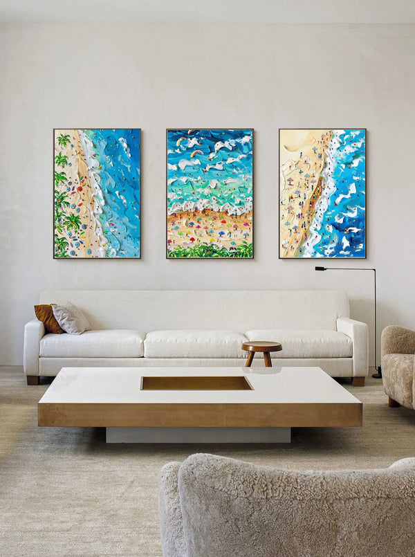 Aerial Beach Day Triptych
