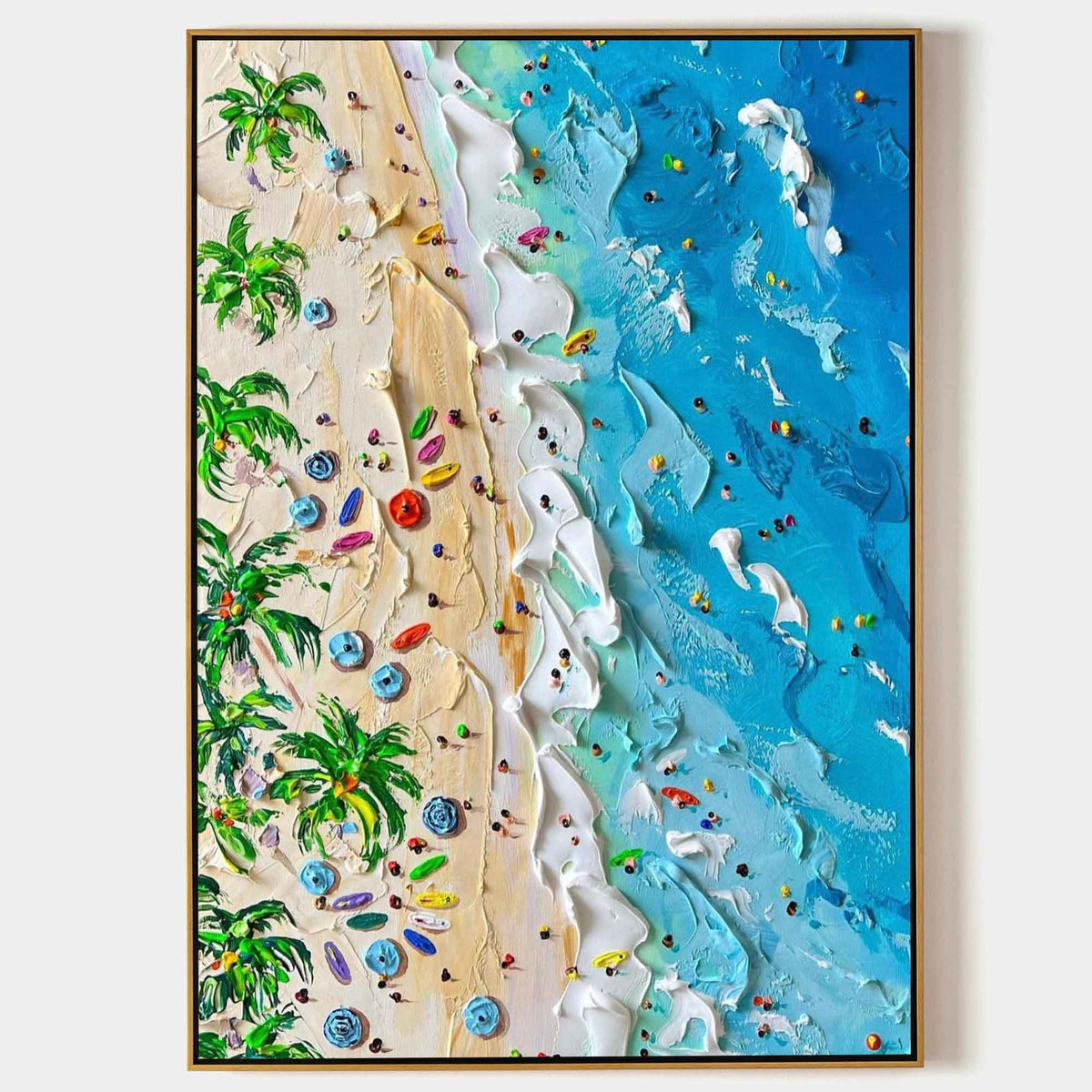 Aerial Palm Beach in Turquoise Surf