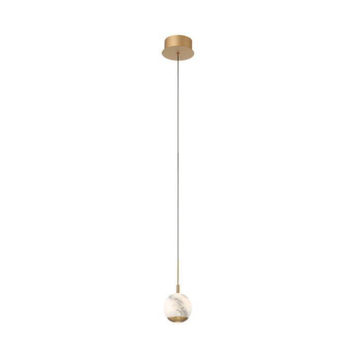 Alabaster Effect Blown Glass Globe Pendant