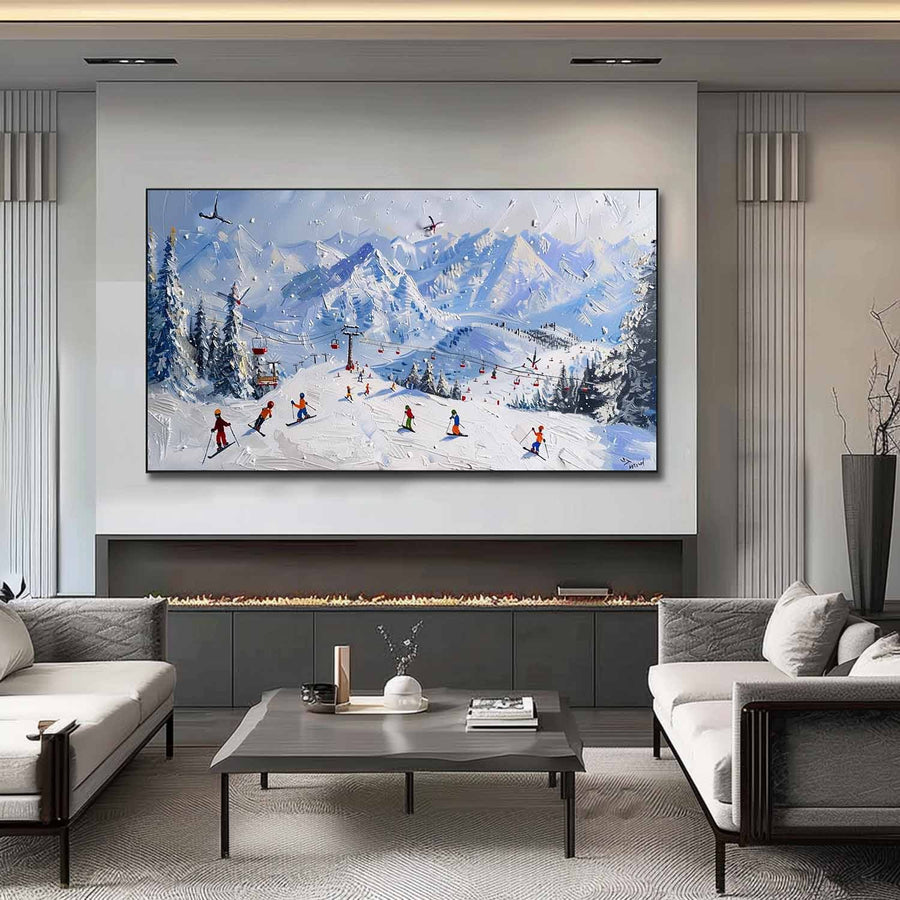 Alpine Ski Slope in Winter Light