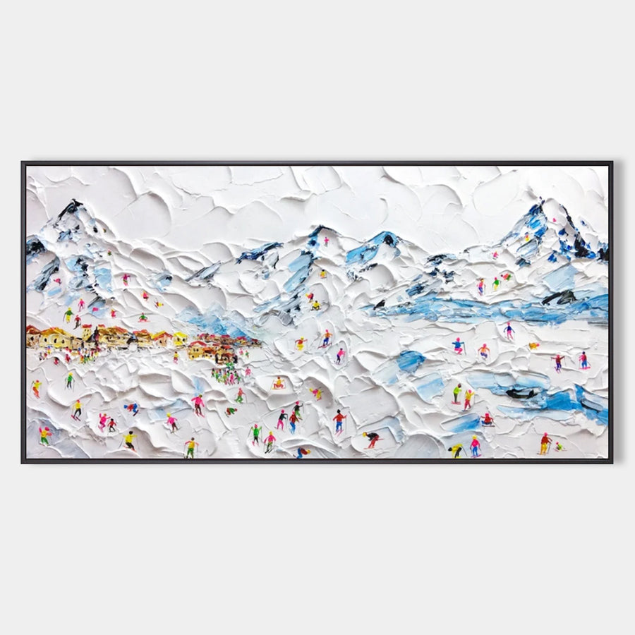 Alpine Ski Village in Fresh Snow