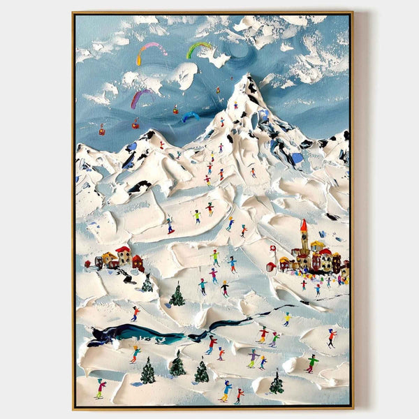 Alpine Ski Village in Thick Snow