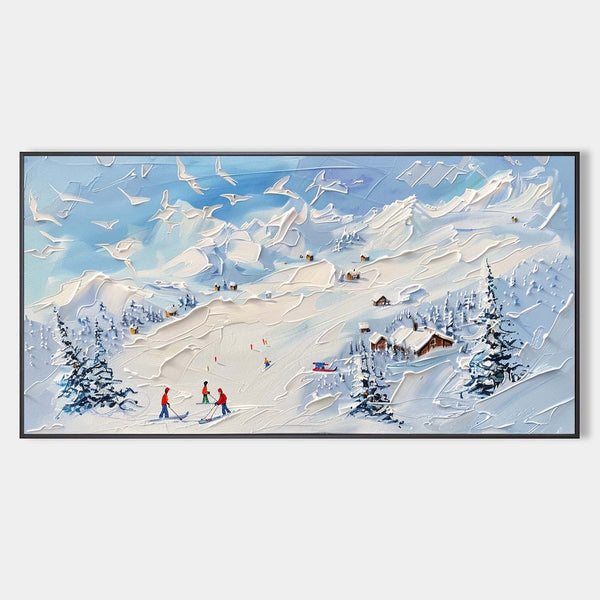 Alpine Ski Village Under Winter Sky