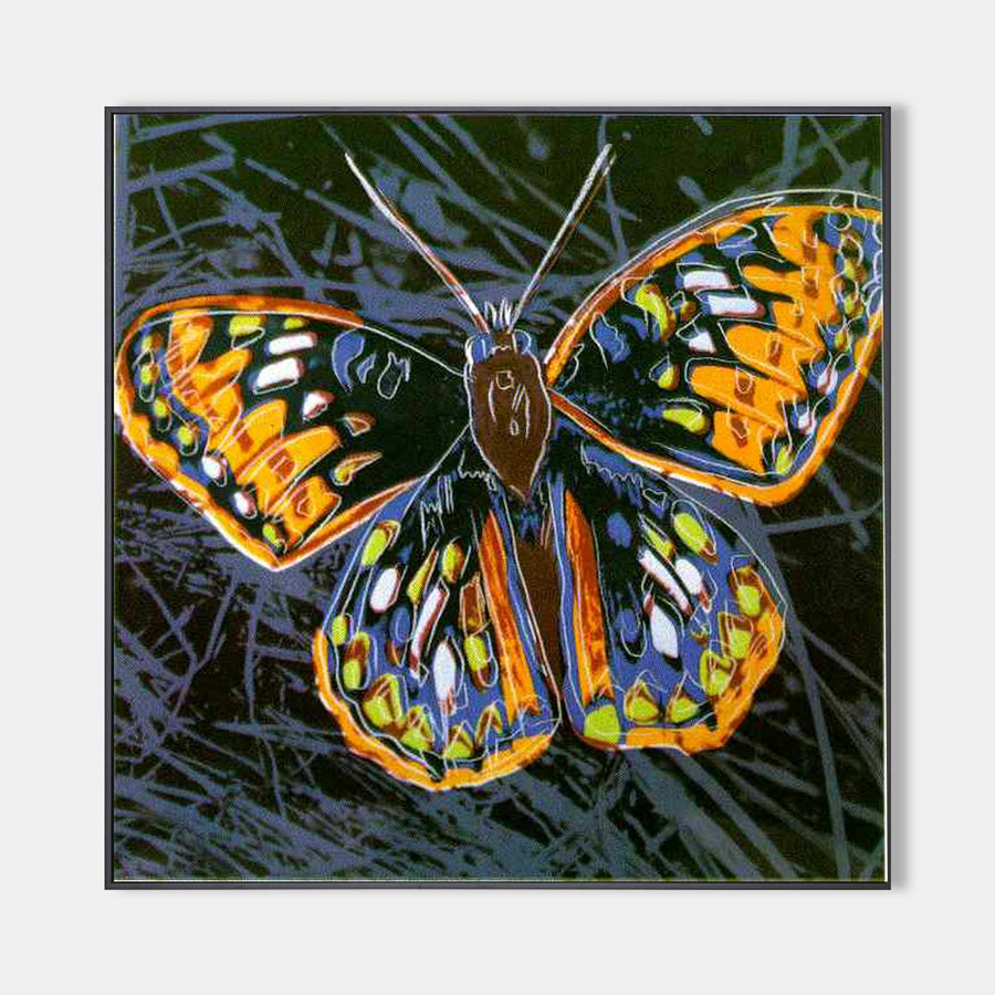 Amber Butterfly on Midnight Grass