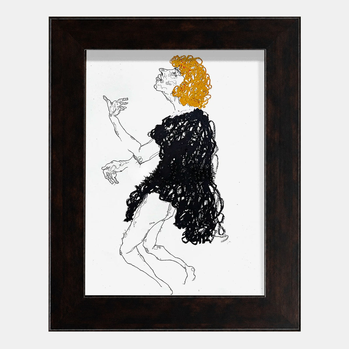 Amber Curls in Black Scribble