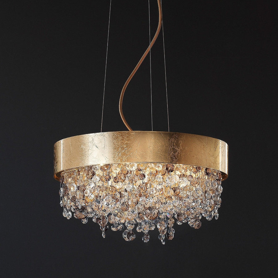 Amber Glass Cluster Ring Chandelier