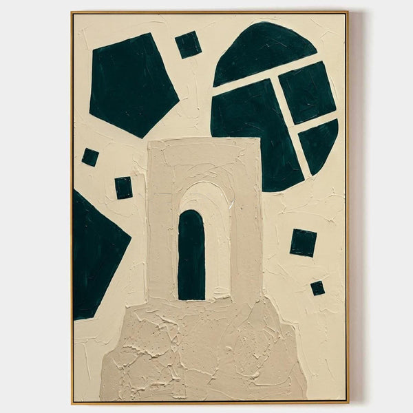 Arched Doorway Among Dark Green Shapes