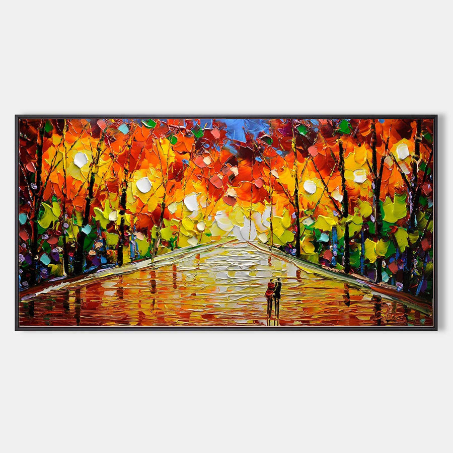 Autumn Lovers on a Glowing Path