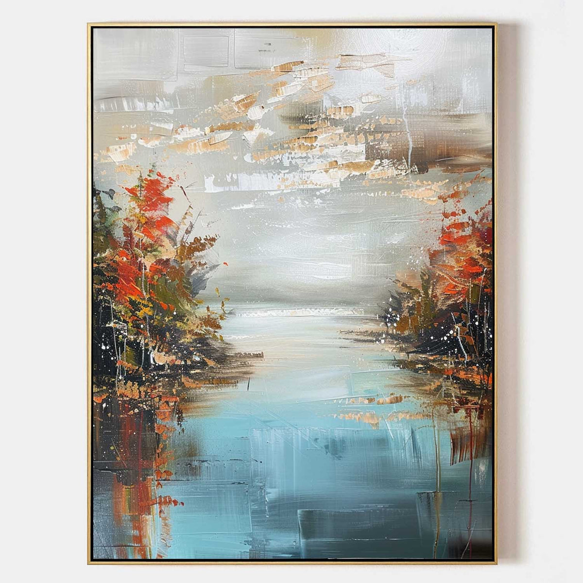 Autumn River in Soft Mist