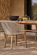 Modern Teak Outdoor Dining Set - Detail View