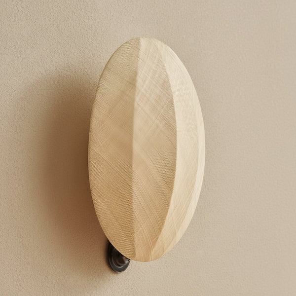 Backlit Solid Oak Disc Wall Sconce