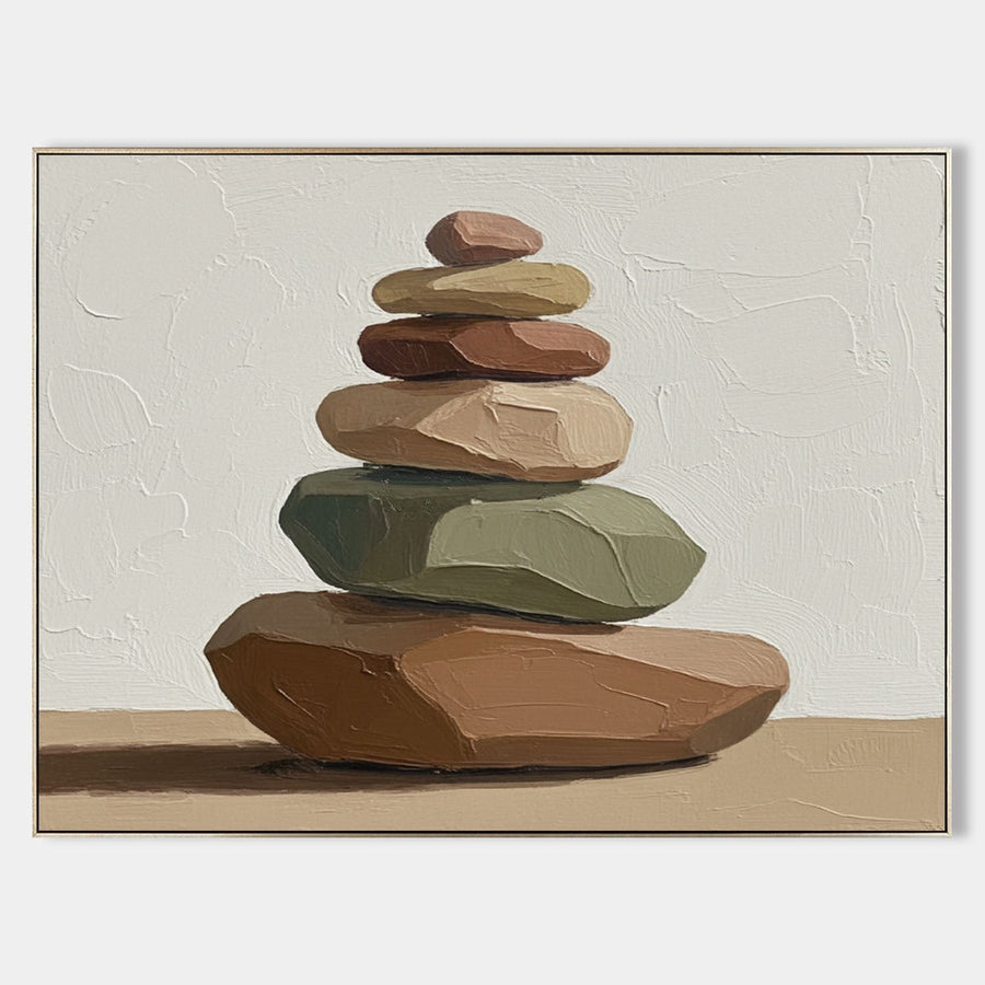 Balanced Stone Cairn in Earth Tones