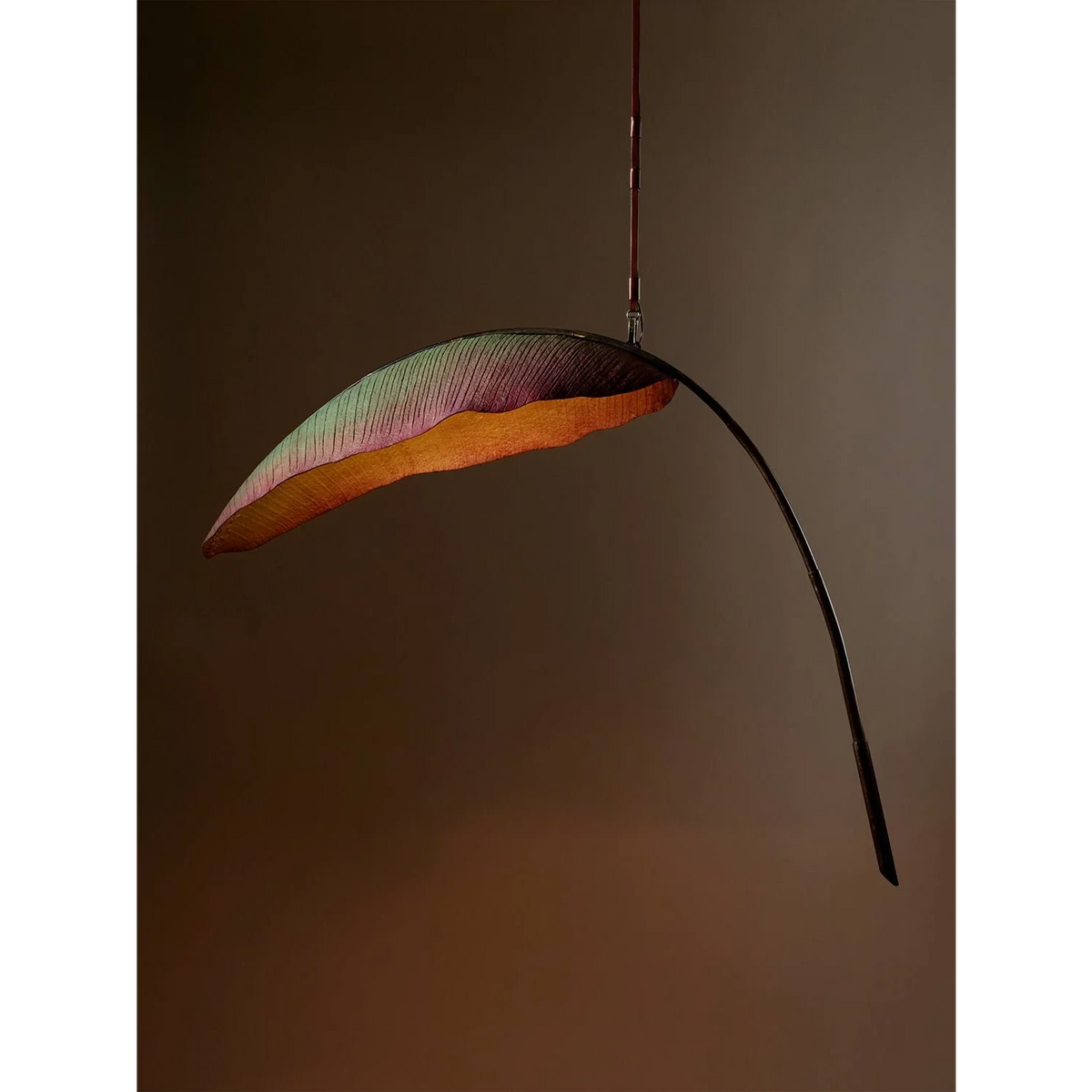 Banana Leaf Resin and Bronze Iron Pendant