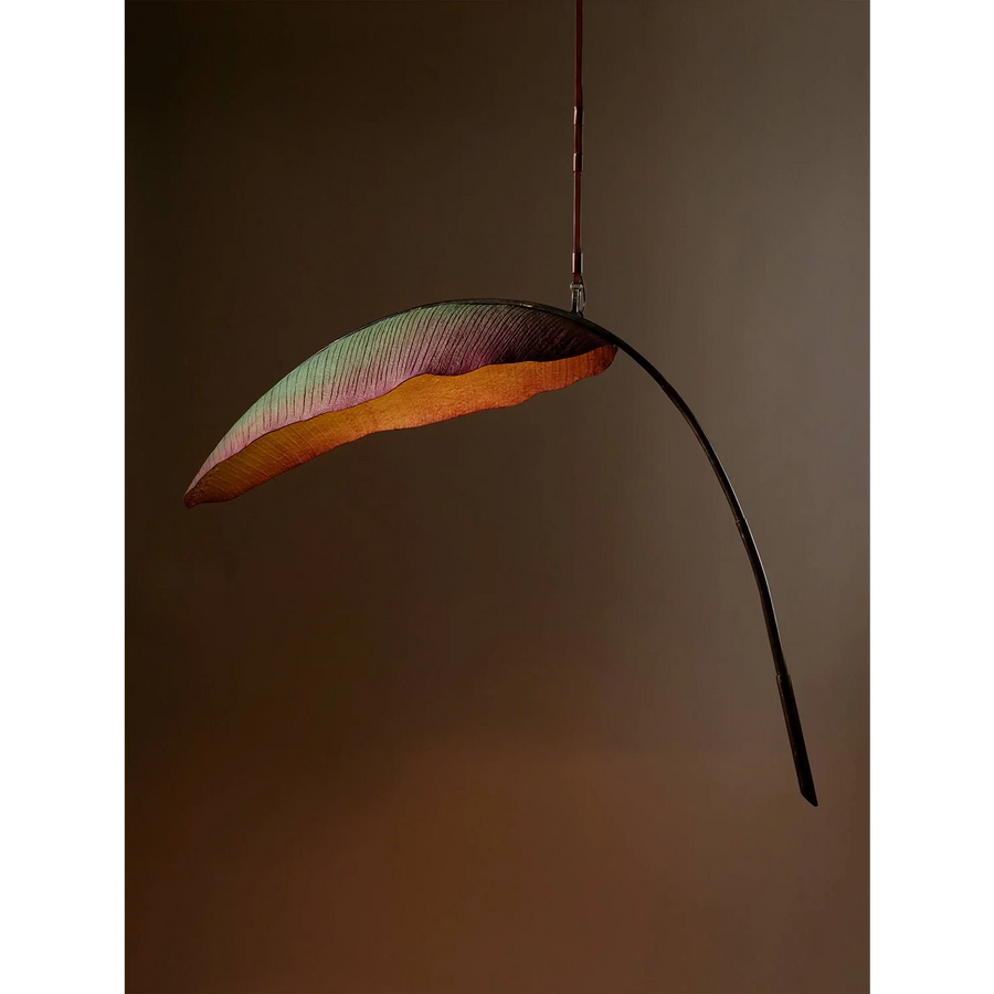 Banana Leaf Resin and Bronze Iron Pendant