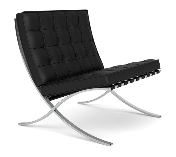 Silla Barcelona: Sillón moderno icónico de cuero negro