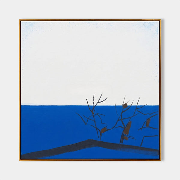 Bare Branches Against Cobalt Sea