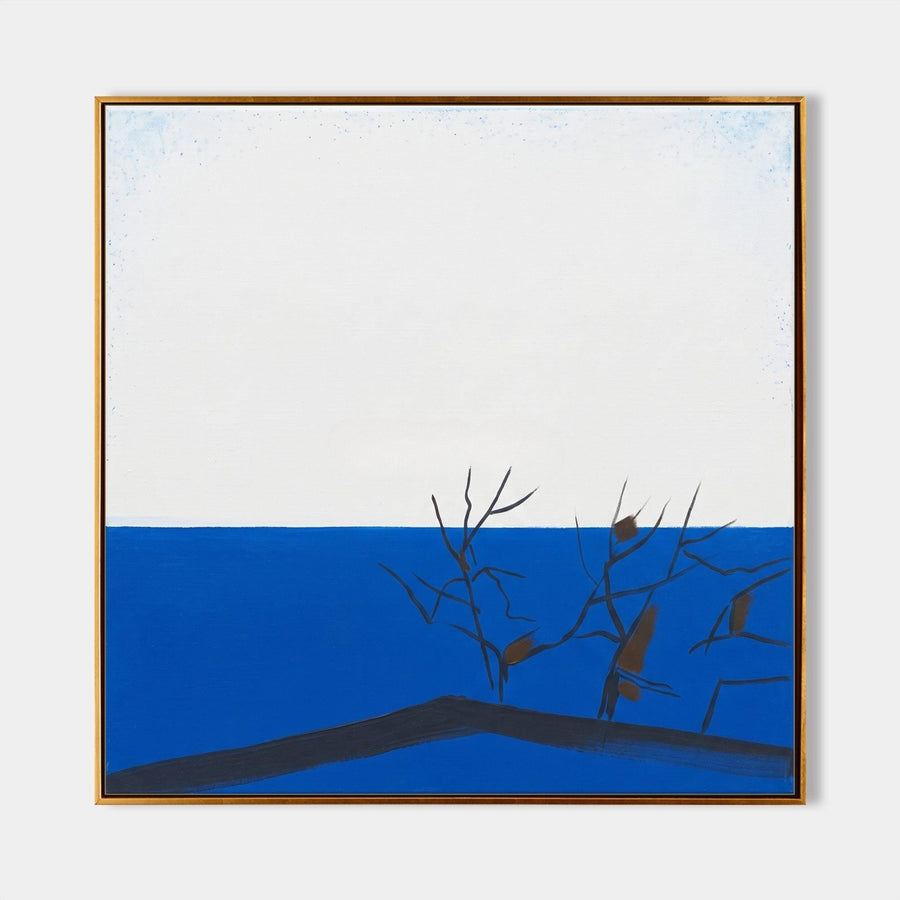 Bare Branches Against Cobalt Sea