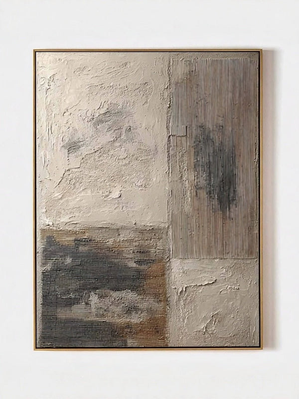 Beige & Black Wabi-Sabi Textured Wall Art