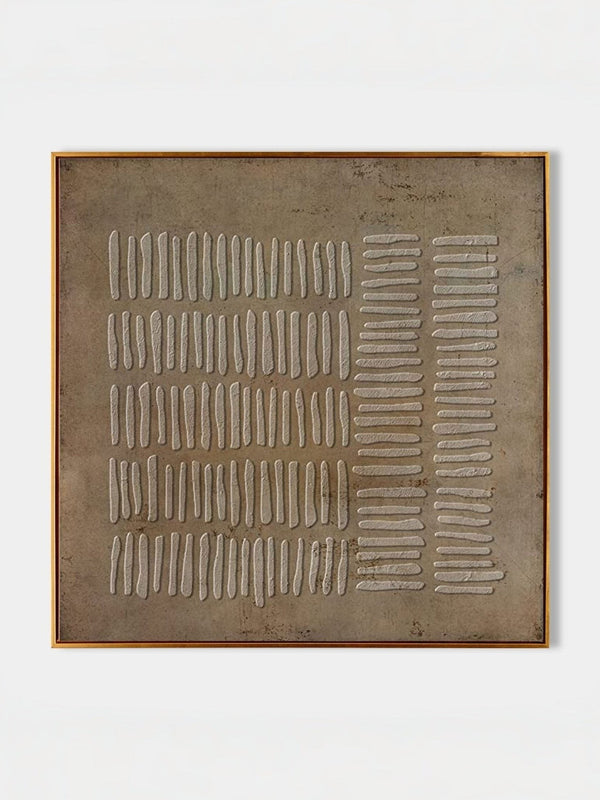 Beige & Bronze Wabi-Sabi Wall Art Square