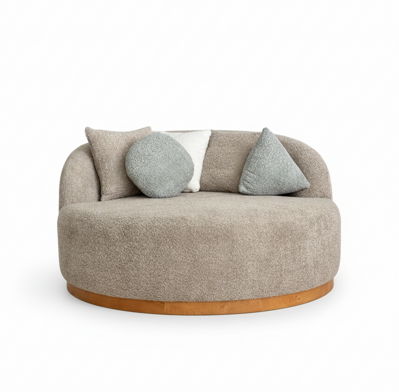 Il divano letto circolare da interno Serene | Bouclé di alta qualità e comfort ergonomico