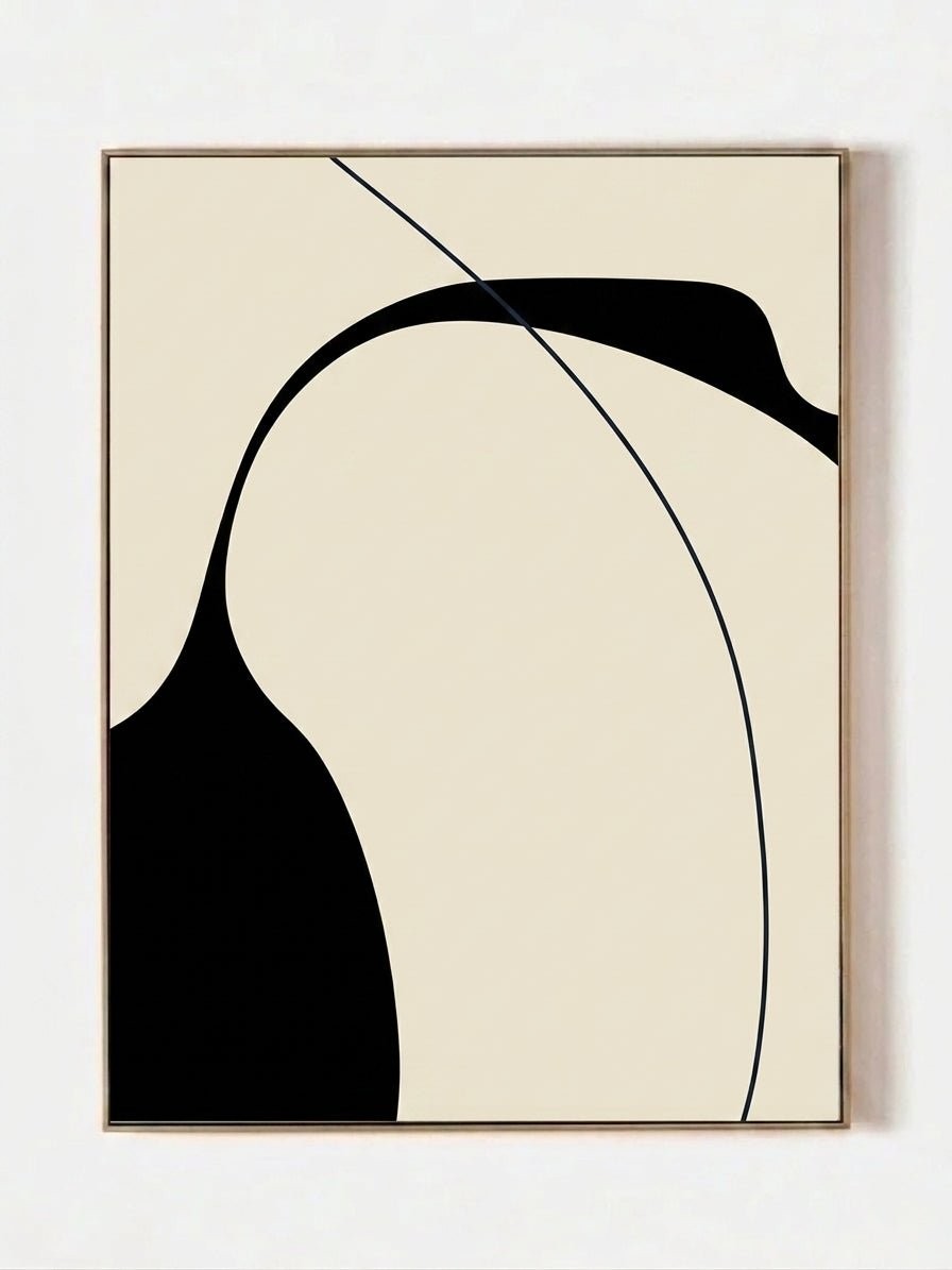 Black and Beige Minimalist Geometric Wall Art
