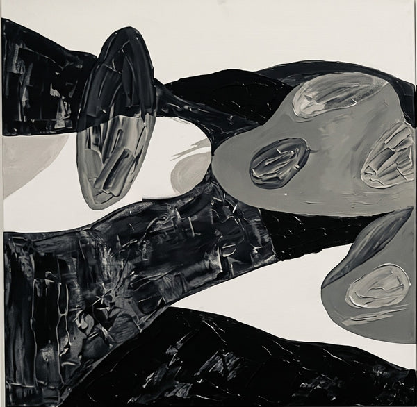 Black and Gray Organic Abstract Forms