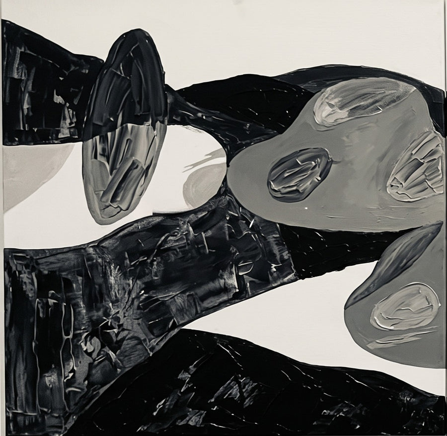 Black and Gray Organic Abstract Forms