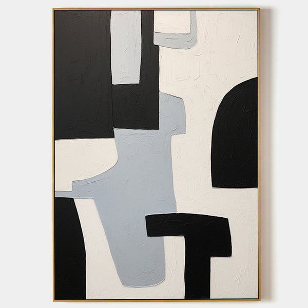 Black and Pale Blue Interlocking Forms