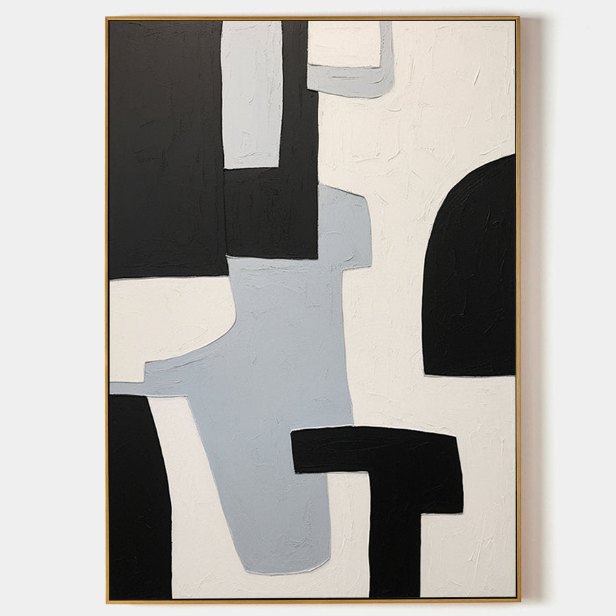 Black and Pale Blue Interlocking Forms